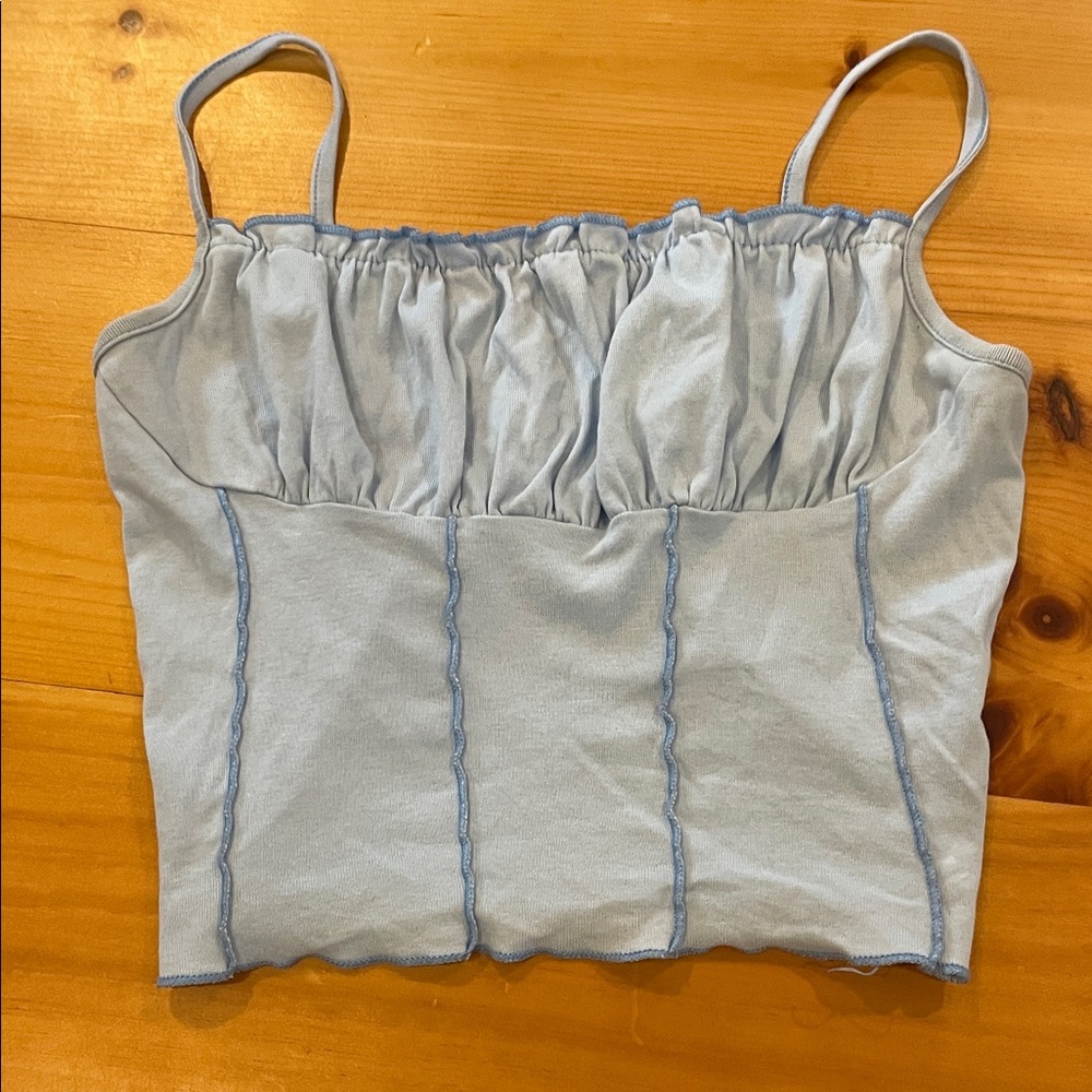 SHEIN Light Blue Gathered Camisole